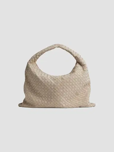 Bottega Veneta Women's Large Hop Intrecciato Suede Hobo Bag | Thumbnail 5 Bottega Veneta Women's Large Hop Intrecciato Suede Hobo Bag | Thumbnail 5