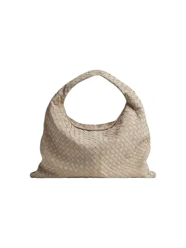Bottega Veneta Women's Large Hop Intrecciato Suede Hobo Bag | Thumbnail 1 Bottega Veneta Women's Large Hop Intrecciato Suede Hobo Bag | Thumbnail 1