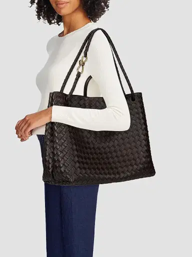 Bottega Veneta Women's Andiamo Intrecciato Leather Top-Handle Bag - Fondant | Thumbnail 2