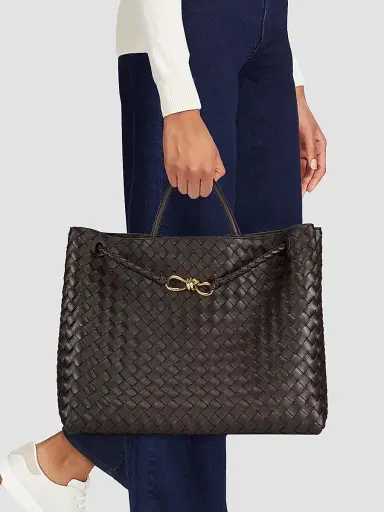 Bottega Veneta Women's Andiamo Intrecciato Leather Top-Handle Bag - Fondant | Thumbnail 3