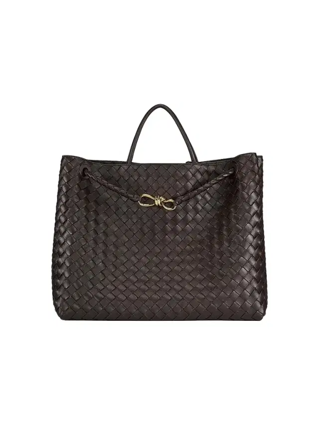Bottega Veneta Women's  Andiamo Intrecciato Leather Top-Handle Bag - Fondant