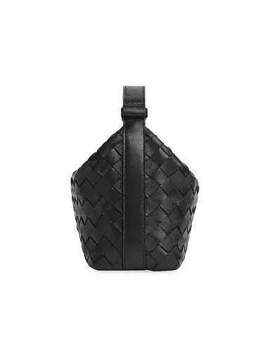 Bottega Veneta Women's Mini Wallace Leather Top-Handle Bag - Black | Thumbnail 4