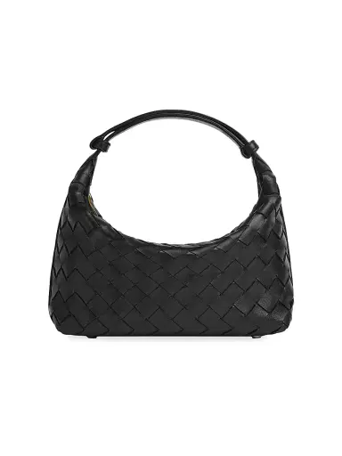 Bottega Veneta Women's Mini Wallace Leather Top-Handle Bag - Black | Thumbnail 1
