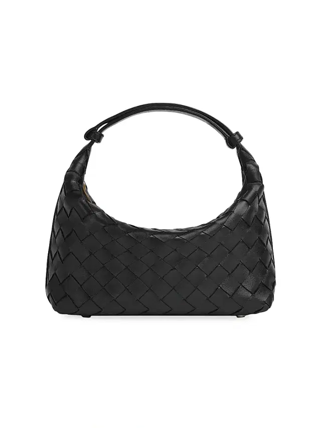 Bottega Veneta Women's Mini Wallace Leather Top-Handle Bag - Black