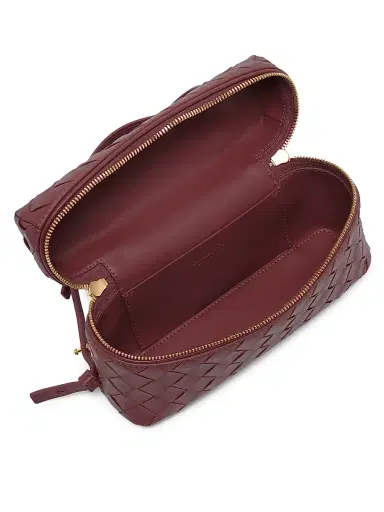 Bottega Veneta Women's Bang Bang Intrecciato Leather Crossbody Vanity Case Bag - Barolo | Thumbnail 3