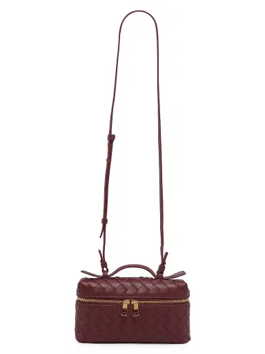 Bottega Veneta Women's Bang Bang Intrecciato Leather Crossbody Vanity Case Bag - Barolo | Thumbnail 5