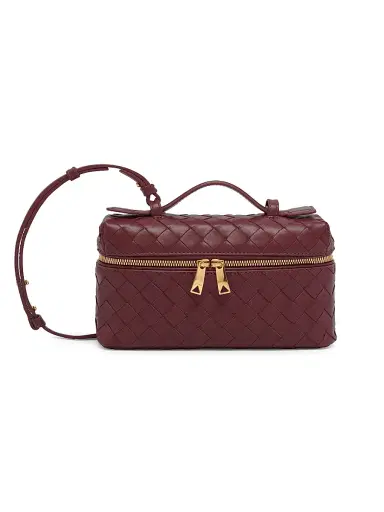 Bottega Veneta Women's Bang Bang Intrecciato Leather Crossbody Vanity Case Bag - Barolo | Thumbnail 1