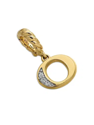 David Yurman Women's Pavé Initial Pendant in 18K Yellow Gold - Initial O | Thumbnail 3 David Yurman Women's Pavé Initial Pendant in 18K Yellow Gold - Initial O | Thumbnail 3