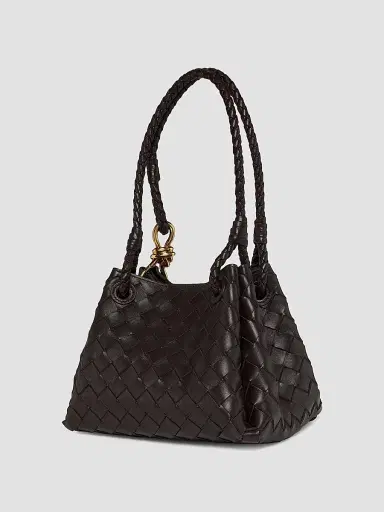 Bottega Veneta Women's Parachute Small Intrecciato Leather Shoulder Bag - Fondant | Thumbnail 4 Bottega Veneta Women's Parachute Small Intrecciato Leather Shoulder Bag - Fondant | Thumbnail 4