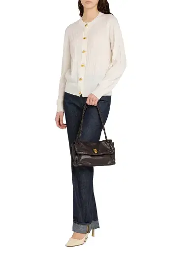 Bottega Veneta Women's Soft Lock Leather Shoulder Bag - Fondant Brass | Thumbnail 2 Bottega Veneta Women's Soft Lock Leather Shoulder Bag - Fondant Brass | Thumbnail 2