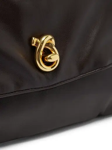 Bottega Veneta Women's Soft Lock Leather Shoulder Bag - Fondant Brass | Thumbnail 6 Bottega Veneta Women's Soft Lock Leather Shoulder Bag - Fondant Brass | Thumbnail 6