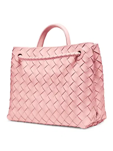 Bottega Veneta Women's Andiamo Small Intrecciato Leather Top-Handle Bag - Rose | Thumbnail 4