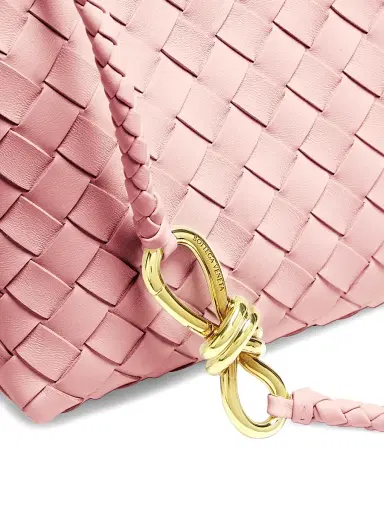 Bottega Veneta Women's Andiamo Small Intrecciato Leather Top-Handle Bag - Rose | Thumbnail 5