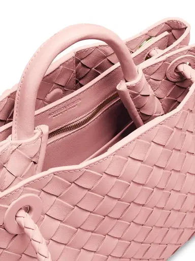 Bottega Veneta Women's Andiamo Small Intrecciato Leather Top-Handle Bag - Rose | Thumbnail 6