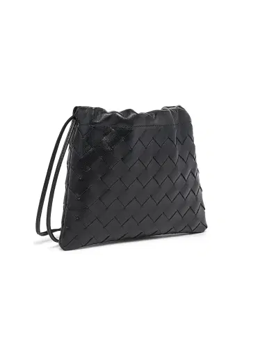 Bottega Veneta Women's Small Dustbag Intrecciato Leather Crossbody Bag - Black Gold | Thumbnail 4 Bottega Veneta Women's Small Dustbag Intrecciato Leather Crossbody Bag - Black Gold | Thumbnail 4