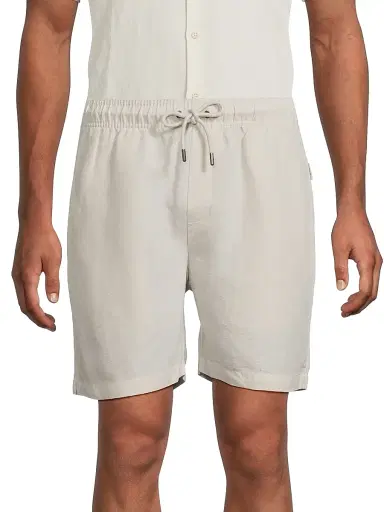 Onia Men's Linen-Blend Drawstring Shorts - Stone | Thumbnail 3