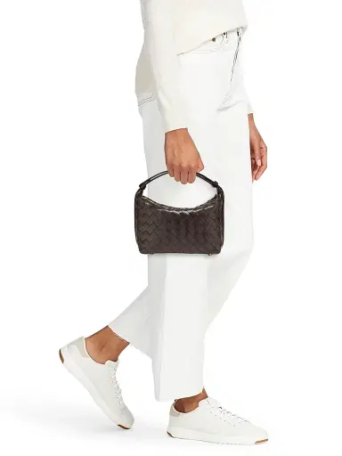 Bottega Veneta Women's Mini Wallace Leather Top-Handle Bag - Fondant Gold | Thumbnail 3