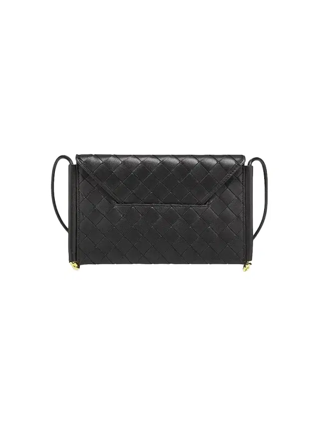 Bottega Veneta Women's Intrecciato Leather Envelope Wallet-On-Chain Bag - Black