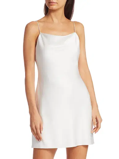 Alice + Olivia Women's Harmony Mini Slip Dress - Off White - Size 12 | Thumbnail 3