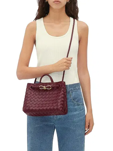 Bottega Veneta Women's Andiamo Small Intrecciato Leather Top-Handle Bag - Barolo | Thumbnail 1 Bottega Veneta Women's Andiamo Small Intrecciato Leather Top-Handle Bag - Barolo | Thumbnail 1