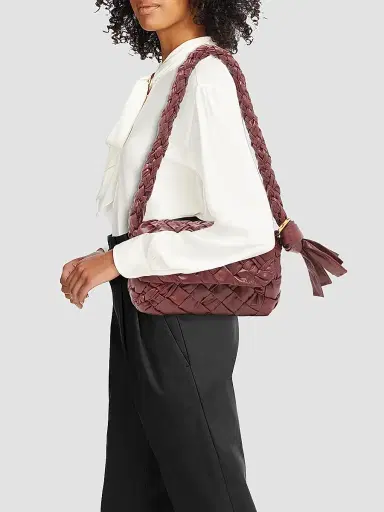 Bottega Veneta Women's Città Intrecciato Leather Shoulder Bag - Barolo | Thumbnail 2