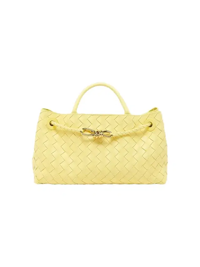 Women's East-West Andiamo Intrecciato Leather Top-Handle Bag - Sherbert