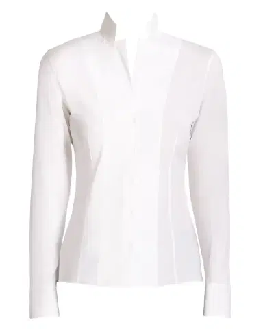 Akris Long-Sleeve Notched-Collar Poplin Blouse | Thumbnail 1