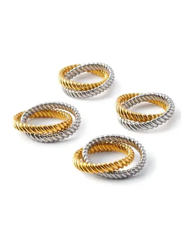 L'Objet Deco Twist Napkin Rings Jewels, Set of 4 | Thumbnail 2