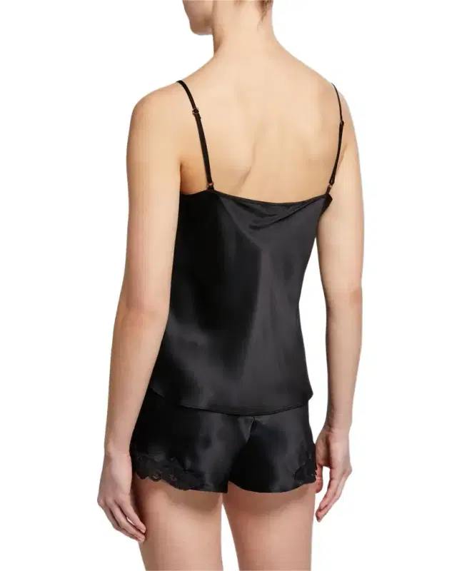 Christine Lingerie Bijoux Short Lace-Trim Silk Pajama Set