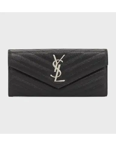 Saint Laurent YSL Monogram Large Flap Wallet in Grained Leather | Thumbnail 2
