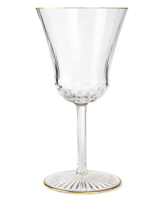 Saint Louis Crystal Apollo Gold Rim Goblet