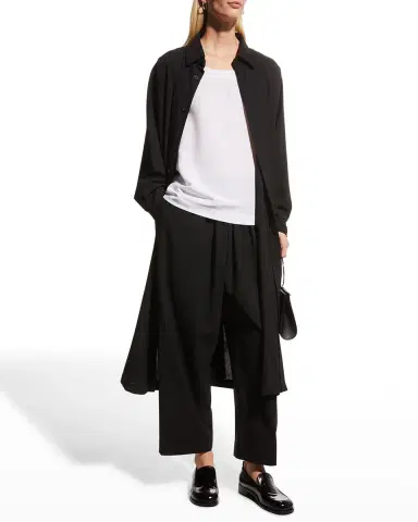 Eskandar Lightweight Silk A-Line Shell | Thumbnail 2