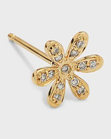 Sydney Evan 14K Gold Daisy Stud Earring with Diamonds | Thumbnail 3 Sydney Evan 14K Gold Daisy Stud Earring with Diamonds | Thumbnail 3
