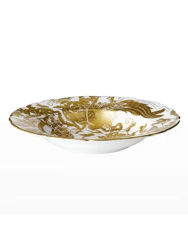 Royal Crown Derby Gold Aves Rim Soup Plate | Thumbnail 2