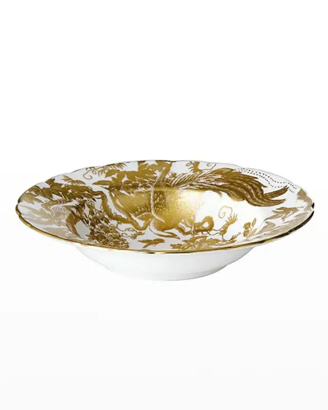 Royal Crown Derby Gold Aves Rim Soup Plate