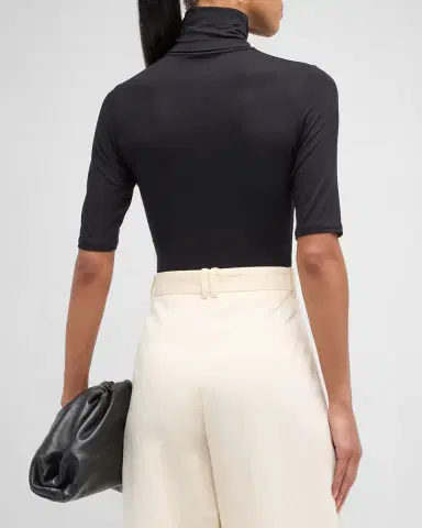 MAJESTIC FILATURES Soft Touch Half-Sleeve Turtleneck | Thumbnail 3 MAJESTIC FILATURES Soft Touch Half-Sleeve Turtleneck | Thumbnail 3