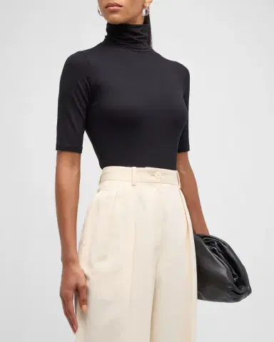 MAJESTIC FILATURES Soft Touch Half-Sleeve Turtleneck | Thumbnail 4 MAJESTIC FILATURES Soft Touch Half-Sleeve Turtleneck | Thumbnail 4