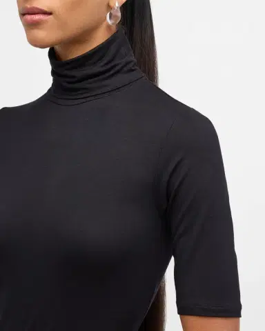 MAJESTIC FILATURES Soft Touch Half-Sleeve Turtleneck | Thumbnail 5 MAJESTIC FILATURES Soft Touch Half-Sleeve Turtleneck | Thumbnail 5