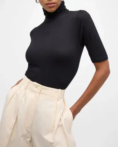 MAJESTIC FILATURES Soft Touch Half-Sleeve Turtleneck | Thumbnail 7 MAJESTIC FILATURES Soft Touch Half-Sleeve Turtleneck | Thumbnail 7