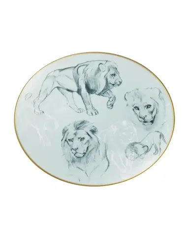 Hermes Carnets d 'Equateur Lions Salad Plate | Thumbnail 2