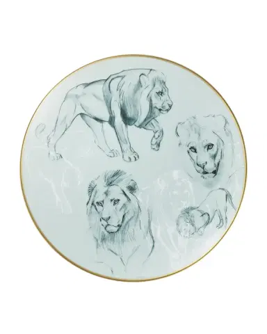 Hermes Carnets d 'Equateur Lions Salad Plate | Thumbnail 1