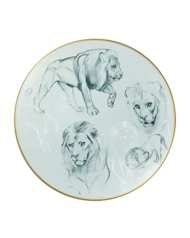 Hermes Carnets d 'Equateur Lions Salad Plate