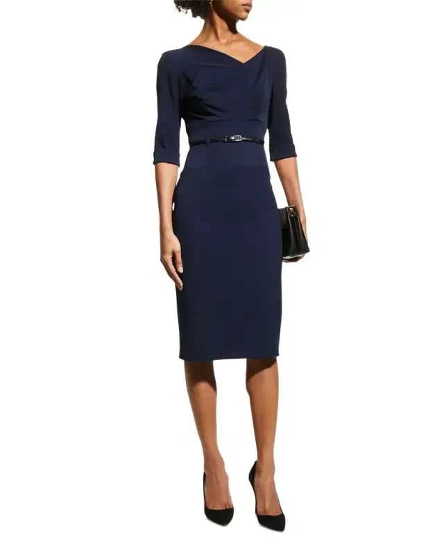 Black Halo Jackie 3/4-Sleeve Sheath Dress