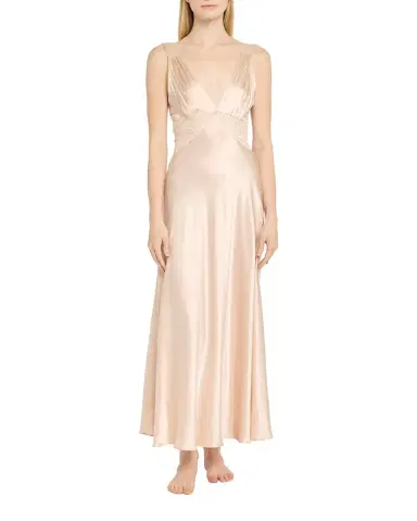 Christine Lingerie Bijoux Lace-Inset Silk Gown | Thumbnail 6 Christine Lingerie Bijoux Lace-Inset Silk Gown | Thumbnail 6