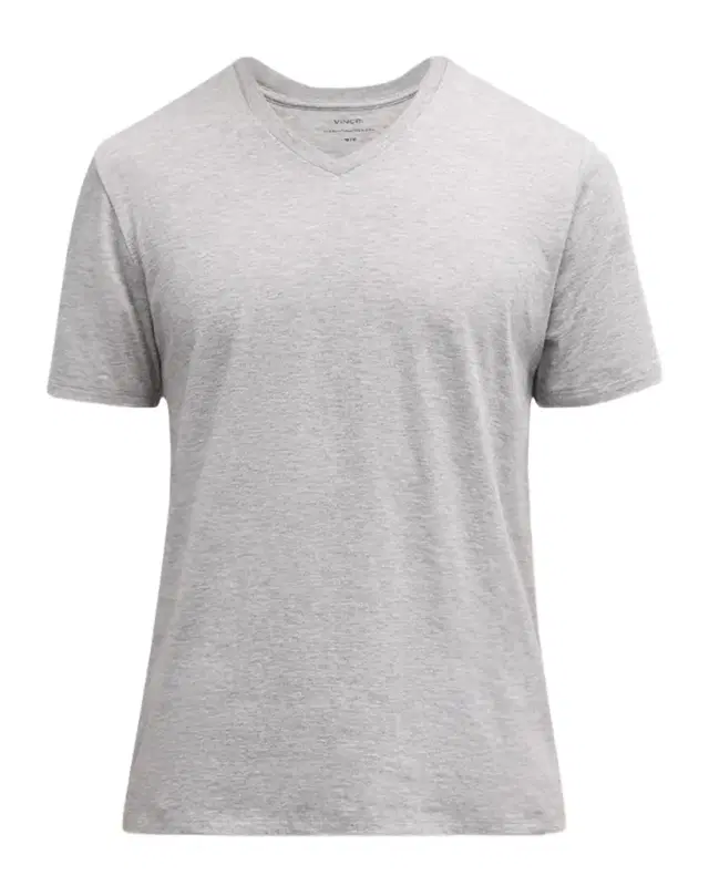 Vince Short-Sleeve V-Neck Jersey T-Shirt, Gray