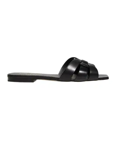 Saint Laurent Woven Leather Sandal Slide | Thumbnail 1 Saint Laurent Woven Leather Sandal Slide | Thumbnail 1