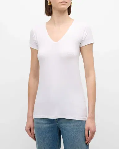 MAJESTIC FILATURES Soft Touch Short-Sleeve V-Neck Tee | Thumbnail 4 MAJESTIC FILATURES Soft Touch Short-Sleeve V-Neck Tee | Thumbnail 4