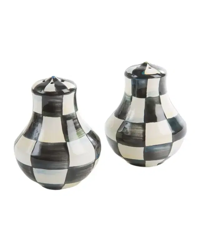 MacKenzie-Childs Courtly Check Enamel Salt & Pepper Shakers