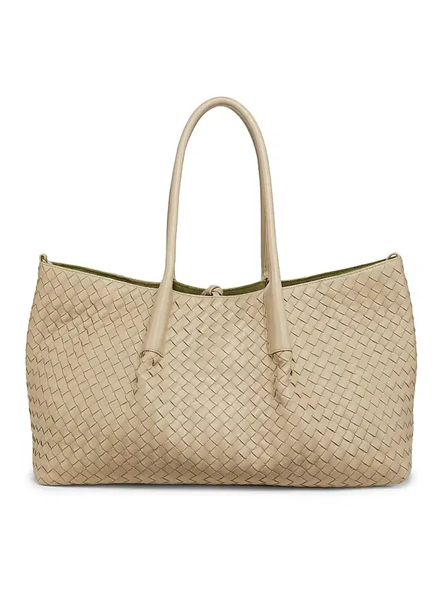 Bottega Veneta Women's Pinacoteca Reversible Intrecciato Leather Tote Bag - Ecru Matcha
