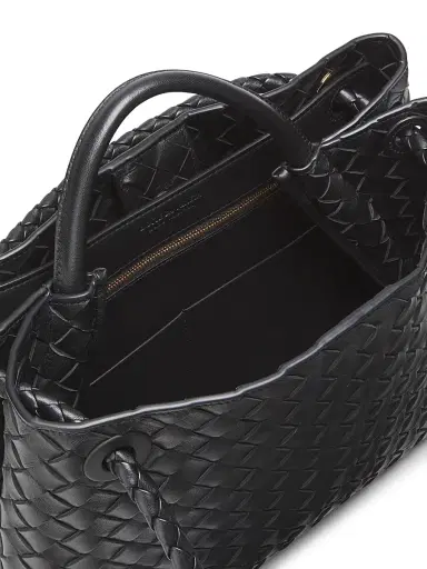 Bottega Veneta Women's Andiamo Medium Intrecciato Leather Top-Handle Bag - Black | Thumbnail 4